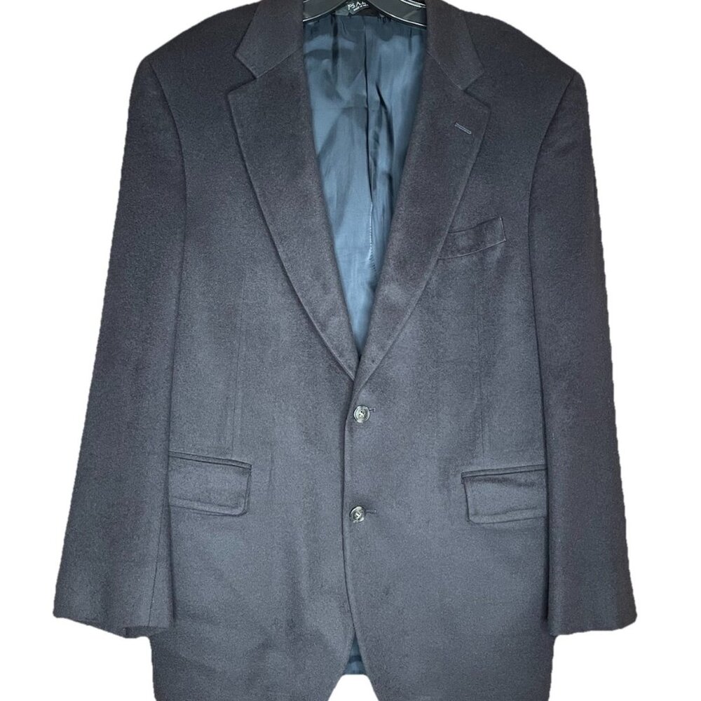 Jos A Bank 42R 100% Cashmere Blazer Jacket Sport Suit Coat Navy Blue Classic